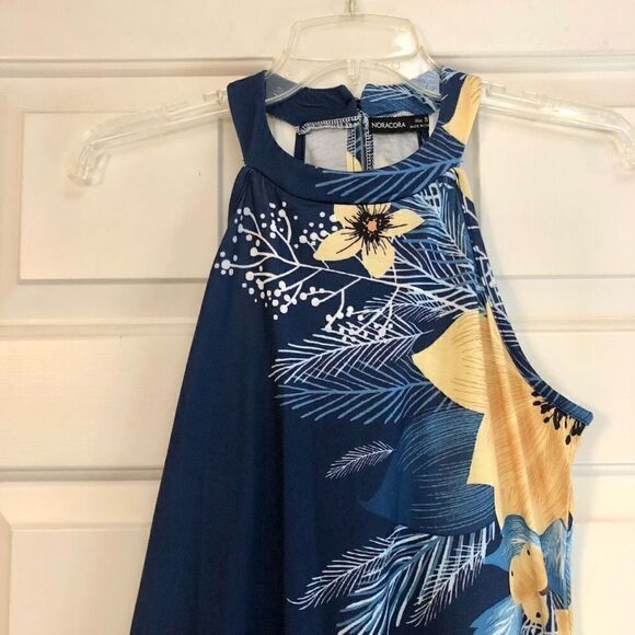 Noracora Women’s Floral Blue Dress Yellow Flowers Size Small - Picture 4 of 10